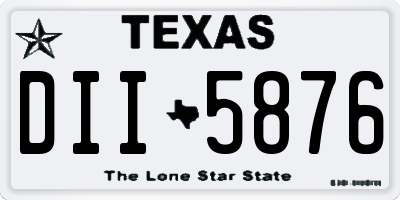 TX license plate DII5876