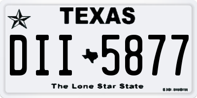 TX license plate DII5877