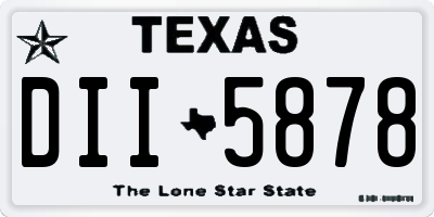 TX license plate DII5878