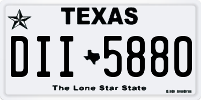 TX license plate DII5880