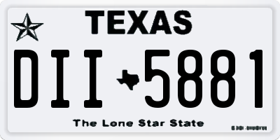 TX license plate DII5881