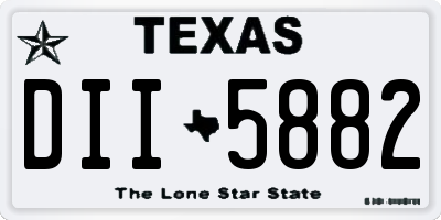 TX license plate DII5882
