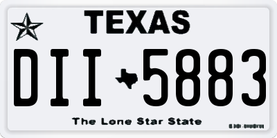 TX license plate DII5883
