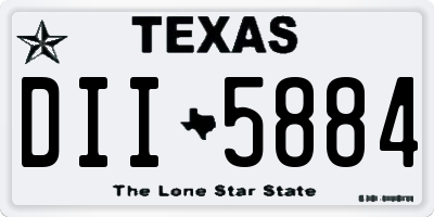 TX license plate DII5884