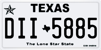 TX license plate DII5885