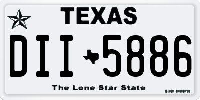 TX license plate DII5886