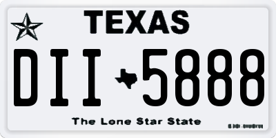 TX license plate DII5888