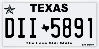 TX license plate DII5891