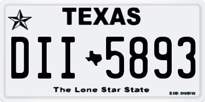 TX license plate DII5893