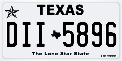 TX license plate DII5896
