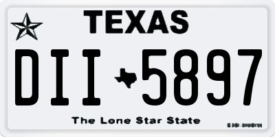 TX license plate DII5897