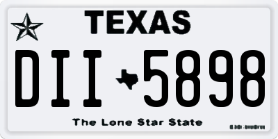 TX license plate DII5898