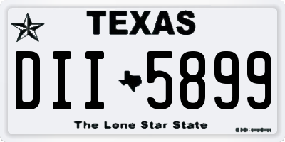 TX license plate DII5899