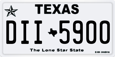 TX license plate DII5900