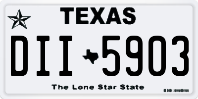TX license plate DII5903