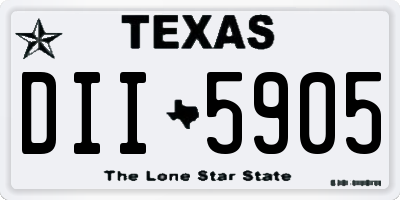 TX license plate DII5905