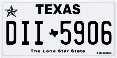 TX license plate DII5906