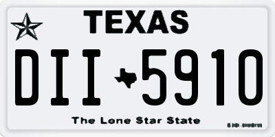 TX license plate DII5910