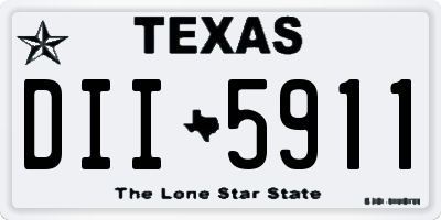 TX license plate DII5911