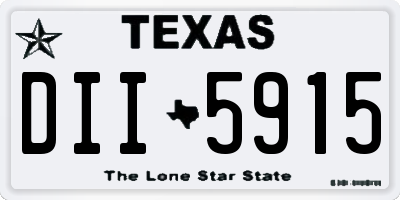 TX license plate DII5915