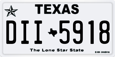 TX license plate DII5918