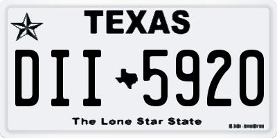 TX license plate DII5920