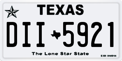 TX license plate DII5921