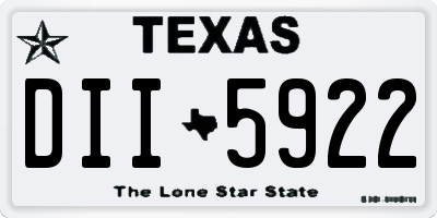 TX license plate DII5922