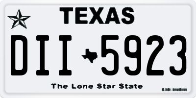 TX license plate DII5923