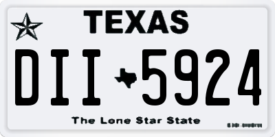 TX license plate DII5924