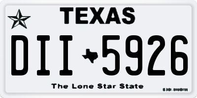 TX license plate DII5926