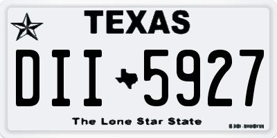 TX license plate DII5927