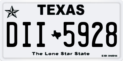 TX license plate DII5928