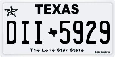 TX license plate DII5929