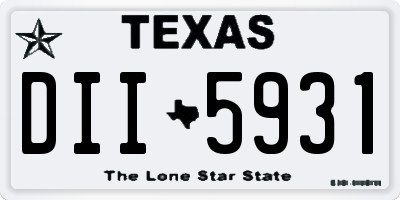 TX license plate DII5931