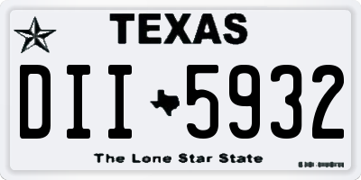 TX license plate DII5932