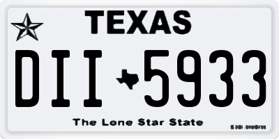 TX license plate DII5933