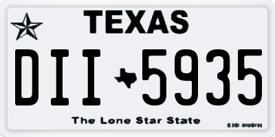 TX license plate DII5935