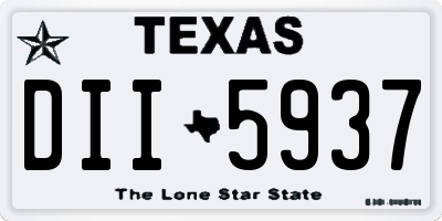 TX license plate DII5937