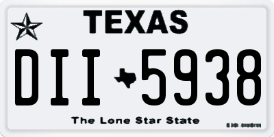 TX license plate DII5938