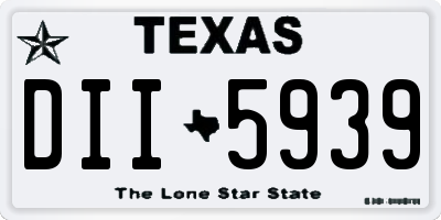 TX license plate DII5939