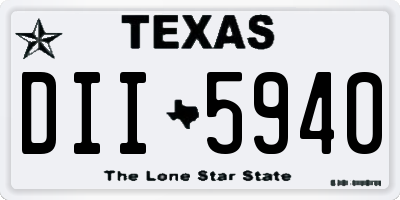 TX license plate DII5940