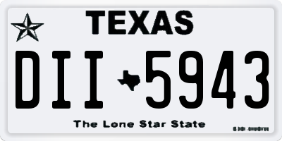 TX license plate DII5943