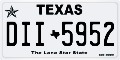 TX license plate DII5952