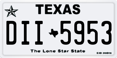 TX license plate DII5953