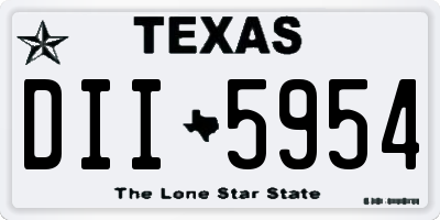 TX license plate DII5954