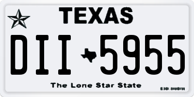 TX license plate DII5955
