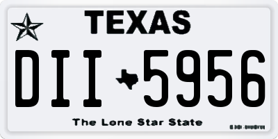 TX license plate DII5956