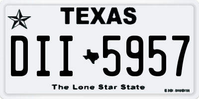 TX license plate DII5957