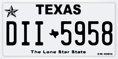 TX license plate DII5958